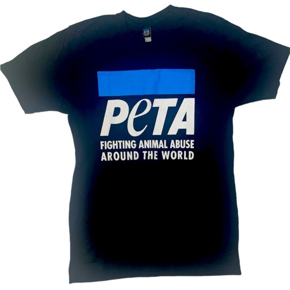 PETA Crewneck T-shirt Black Size Medium Fighting Animal Abuse